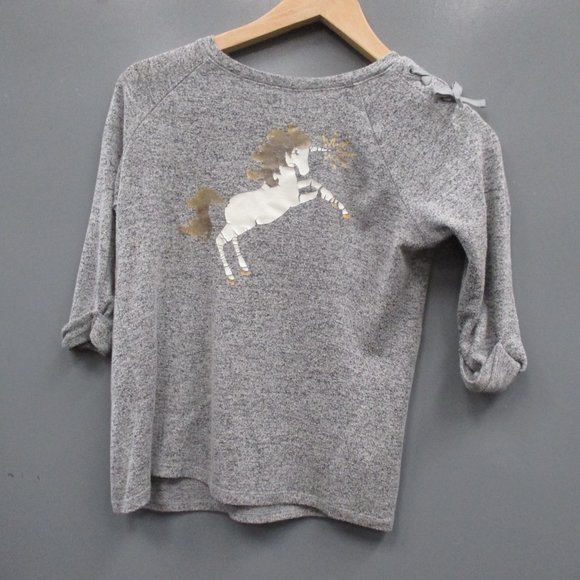 Cat & Jack Girl's Sweater Size M (7/8) Gray Rayon Blend Crew Neck Sweater Top - Picture 9 of 9